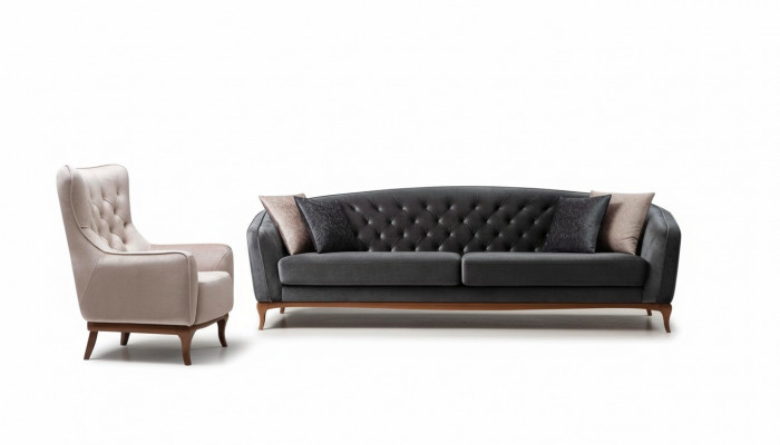 Luxus Couch Sofagarnitur Komplett Couchgarnitur 4+1 Sëtzer Fotell Stoff Set Nei