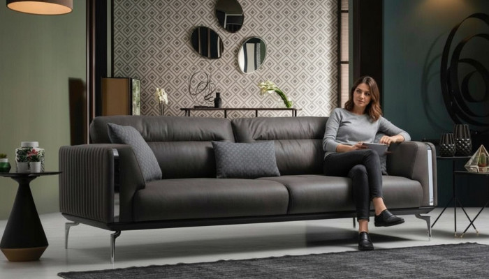 Luxus dräisëtzeger Canapé 3-Sëtzer Canapéë Sëtz Design Italienesch Miwwelen Couche Nei