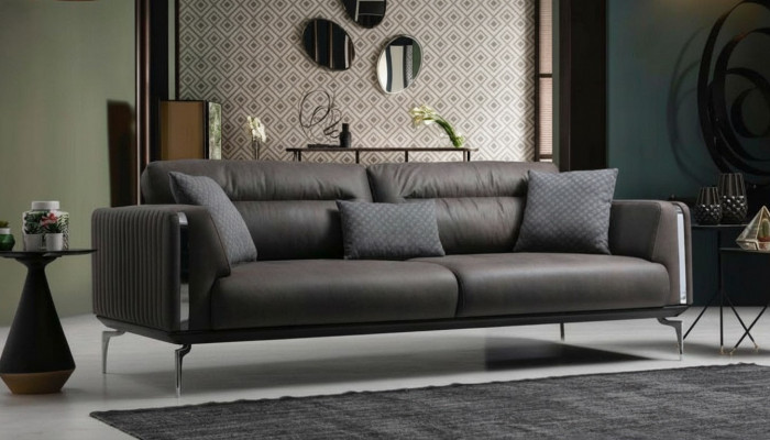 Luxus dräisëtzeger Canapé 3-Sëtzer Canapéë Sëtz Design Italienesch Miwwelen Couche Nei