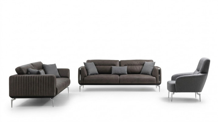 Soffagarnitur Sofa Garnitur Sofen 3+3+1 Sëtzer Fauteuil Modern Polyester Dräisëtzer
