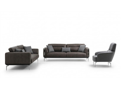 Soffagarnitur Sofa Garnitur Sofen 3+3+1 Sëtzer Fauteuil Modern Polyester Dräisëtzer
