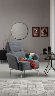 Luxus Eenzelstull Einsitzer Gepolstert Sëtz Designer Textil Sëtz Stoff Modern