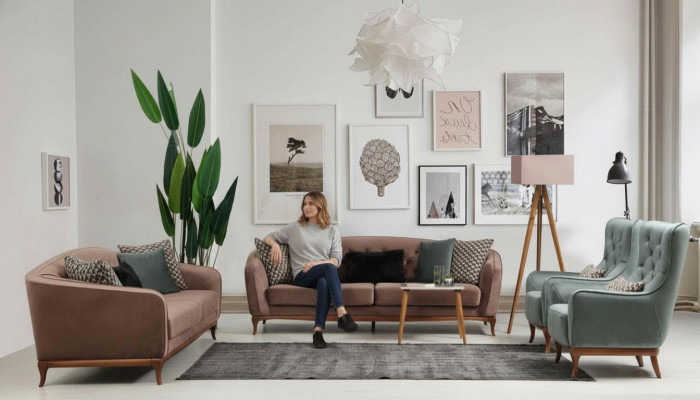Luxus Sofa Garnitur Sofa Garnitur Sofas 4+3+1 Sëtzer Stoff 3 teileg Couch Set Polster