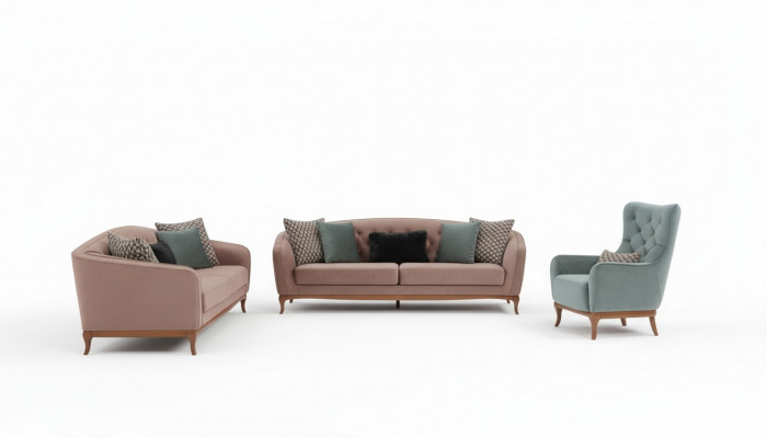 Luxus Sofa Garnitur Sofa Garnitur Sofas 4+3+1 Sëtzer Stoff 3 teileg Couch Set Polster