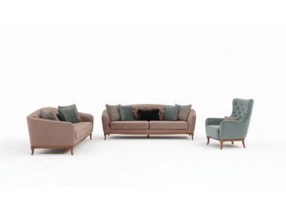 Luxus Sofa Garnitur Sofa Garnitur Sofas 4+3+1 Sëtzer Stoff 3 teileg Couch Set Polster
