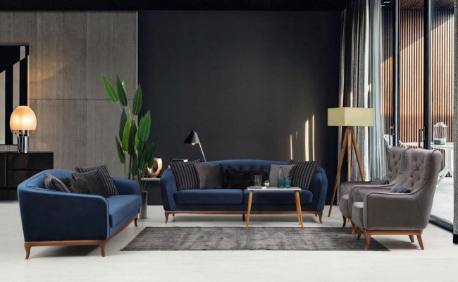Luxus Sofa Design Drësëtzeger Modern Couch Blo Couchen Miwwelen Polster Loft Nei