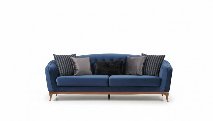 Canapé-Garnitur Sofa Garnitur Sofas 4+1 Sëtz Stoff Chesterfield Polster Samt Set