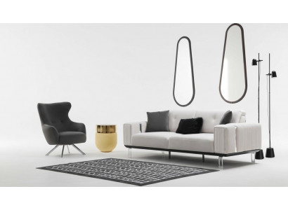 Canapé-Set Sofa Luxus 3+1 Sëtz Sofas Fotell Stoff Design Sëtzpolster Miwwelen Nei