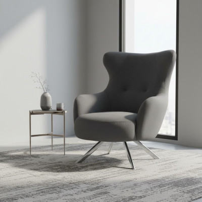 Fauteuil Ouerfauteuil Luxus 1-Sëtzer Einsëtzer Polster Sëtz Designer Stoff Modern