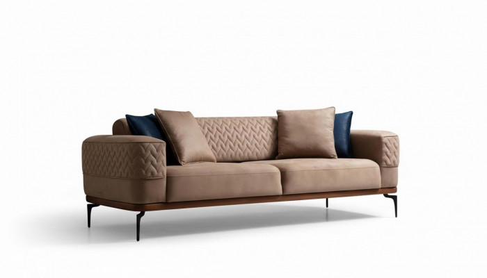 Luxus Sofa Design Drësëtzer Modern Couch Taupe Couchen Miwwelen Polster Loft Neit