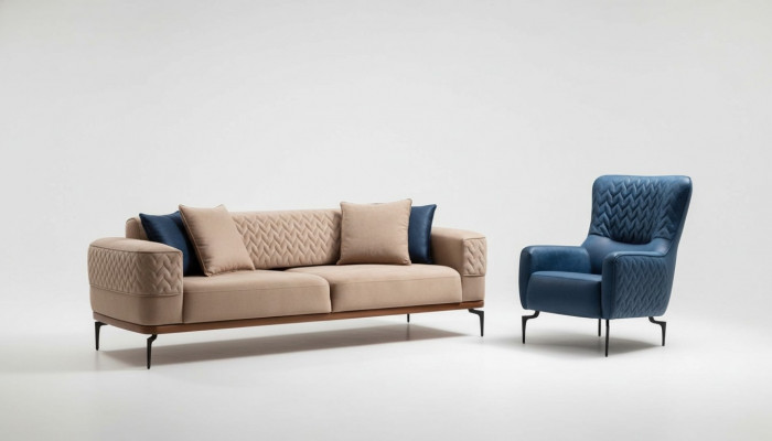 Sofagarnitur Sofa Luxus Garniur Sofas Sessel 3+1 Sëtzer Modern Set Design Grupp