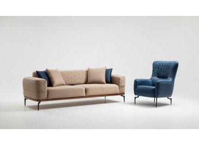 Sofagarnitur Sofa Luxus Garniur Sofas Sessel 3+1 Sëtzer Modern Set Design Grupp