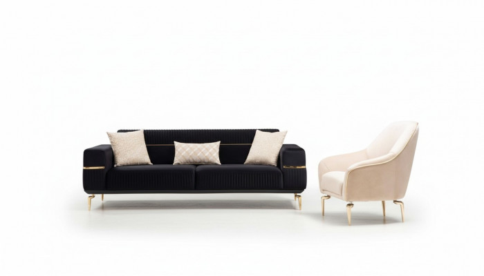 Sofagarnitur Sofa Garnitur Sofas 3+1 Sëtz Fauteuil Miwwelen Polster Designer Canapéën