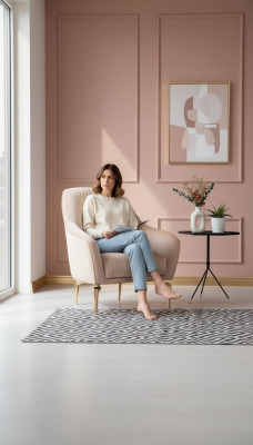 Fauteuil Einsëtzeger Luxus Polster Sëtz Designer Textil Sëtz Stoff Modern