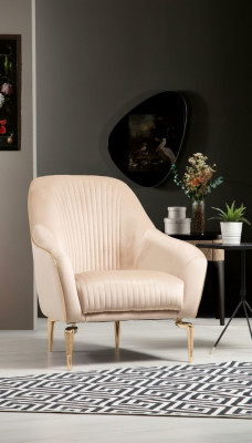 Fauteuil Einsëtzeger Luxus Polster Sëtz Designer Textil Sëtz Stoff Modern