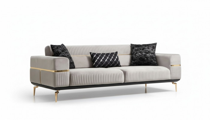 Luxus Sofa Dräisëtzer Couch Polster Miwwelen XXL Sofas grouss Couche Samt Miwwelen Nei