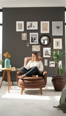 Fauteuil Ouerfauteuil Design Polster Wunnzëmmer 1Sëtz Kënschtläder Sëtzer