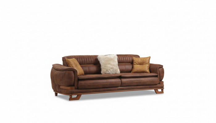 Luxus Dräibettcanapé Dräisiichter Sofa 3 Sëtzer Design Wunnzëmmer Kënschtlech Lieder