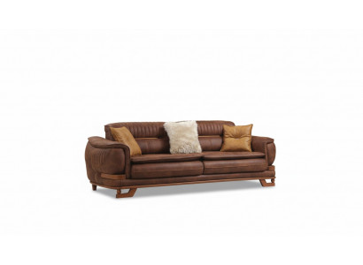 Luxus Dräibettcanapé Dräisiichter Sofa 3 Sëtzer Design Wunnzëmmer Kënschtlech Lieder