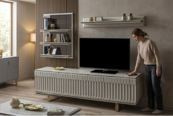 Luxus Fernsehwandschränk Wohnzëmmer rtv Lowboard tv Stänner Sideboard Regal Wohnwand