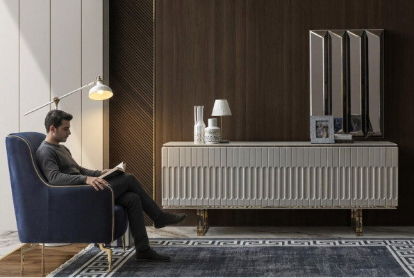 Garnitur Säitenschaaf Spigel Kommode Schaf Designer Luxus Schief Kommodë Set