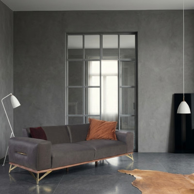 Dreiplazeg Sofa 3 Sëtzer Luxus Sofas Wunnzëmmer Ariichtung Modern Stoff Design