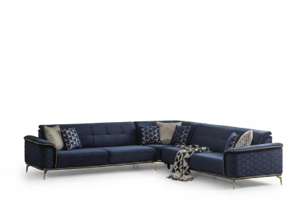Luxus Ecksofa Kinnekräichblo Samt Couch Eckgarnitur Sofa Couchen Wunnlandschaft Nei
