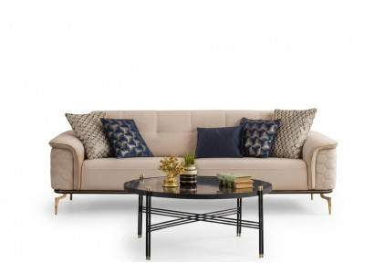 Dräisaz Sofas, 3-Saz Luxus Sofas, Wunnzëmmer Miwwelen, Ariichtung Stoff Design