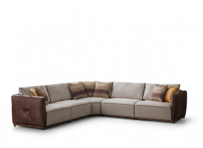 Luxus Ecksofa Sofaen L-Form Grousst Sofa Eck Wunnzëmmer Polyester Modern Stoff Nei