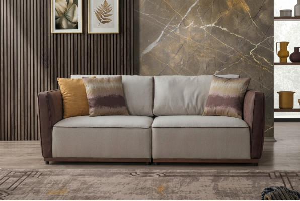 Duebelen Sofa Luxus 2 Sëtzer Sofas Sëtz Wunnzëmmer Modern Polyester Stoff Nei