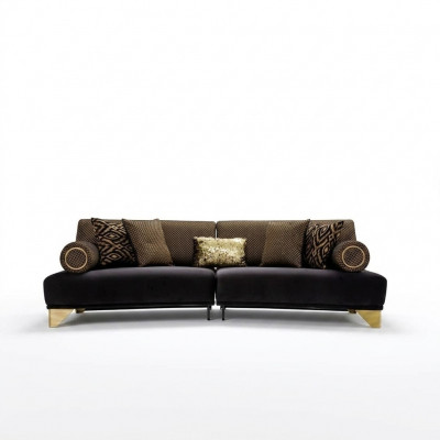 Däitscht Réckel-Sofa 3 Sëtzer Luxus Sofa Wunnzëmmer Couch Stoff Couchen 260cm Miwwelen