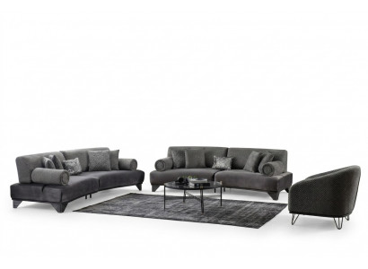 Luxus Sofa-Set Garnitur Sofas Sofa Fautteuil Drësëtzer 3+3+1 Sëtzer Stoft Nei