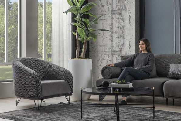 Fauteuil Einsëtzer Sofa Canapé Polster 1 Sëtz Clubfauteuil Stoff Modern Wunnzëmmer