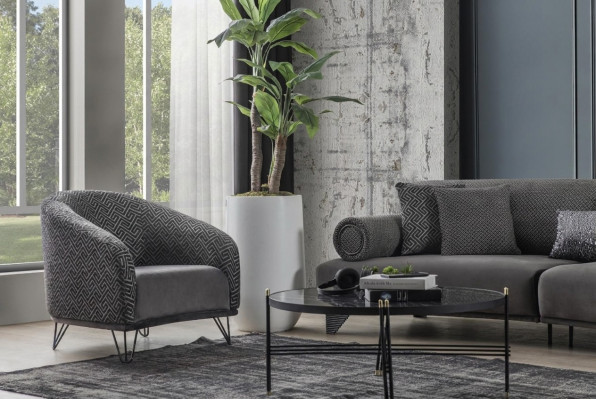 Fauteuil Einsëtzer Sofa Canapé Polster 1 Sëtz Clubfauteuil Stoff Modern Wunnzëmmer