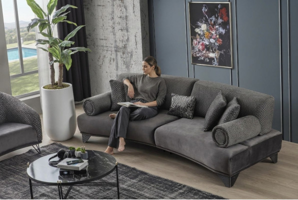 Luxus Canapé Drësëtzeger 3 Sëtz Sofas Wunnzëmmer Gebéit Canapé Stoff Design Neien