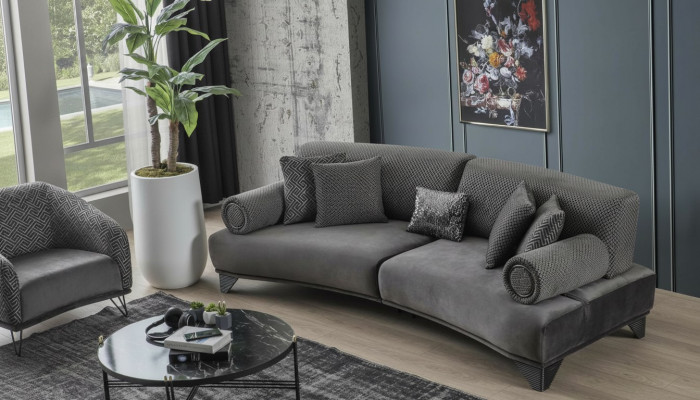 Luxus Canapé Drësëtzeger 3 Sëtz Sofas Wunnzëmmer Gebéit Canapé Stoff Design Neien