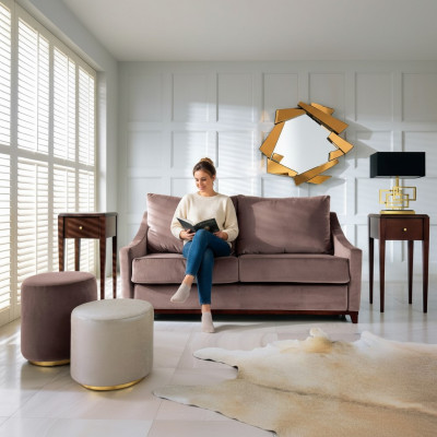Wunnzëmmer Set Canapé Couch Bäistelltësch Schemel Canapéën Couchen Miwwelen Textil 3tlg.