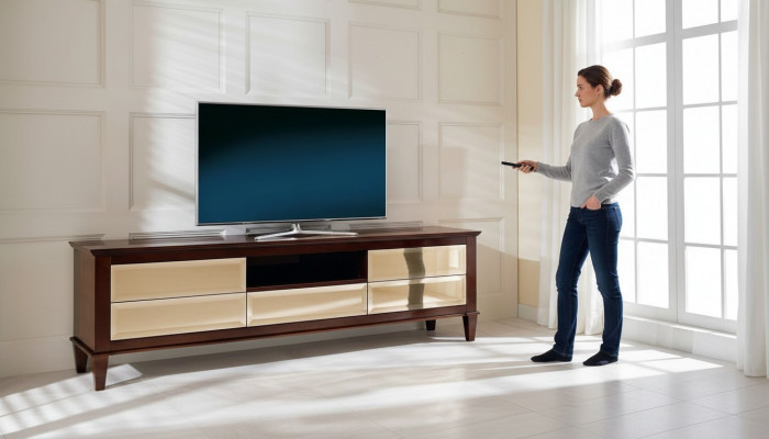 Niddregt Board TV Ständer Säitendësch Kommode Wäistzëmmer Modern Holz Design Miwwelen