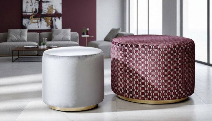 Gruppe Stull Hocker Sitzbank Pouf Samthocker Stoff Ronn Holz Set 2tlg