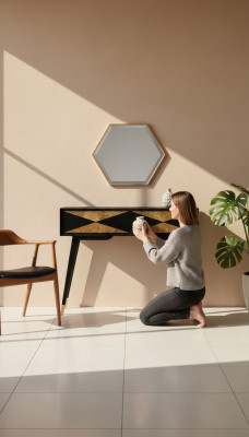 Konsolentisch Dësch Konsole Kommode Säitendësch Holz Modern Luxus Gold Design