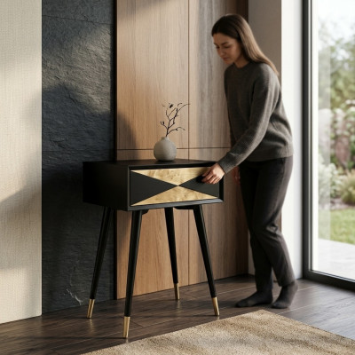 Dësch Konsolendësch Konsol Kommode Ofstellësch Holz Modern Luxus Gold Design
