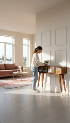 Dësch Konsoldësch Konsole Kommod Abstell-Dësch Holz Modern Luxus Design Nei