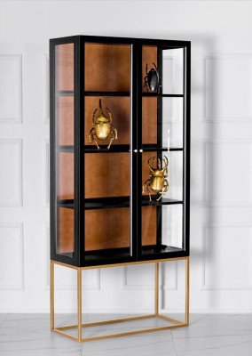 Vitrinnenschief Vitrinnenschief Holz Glas Miwwele Design Wunnzëmmer Glasschief