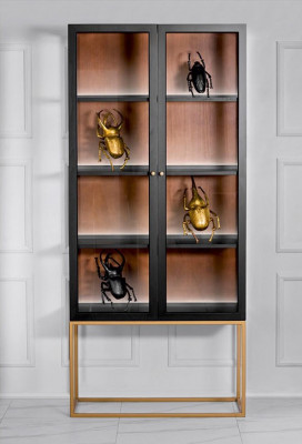 Vitrinnenschief Vitrinnenschief Holz Glas Miwwele Design Wunnzëmmer Glasschief