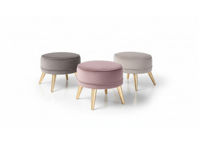 Hocker Sitzhocker Ottoman Pouf Modern Luxus Stoff Design Wunnzëmmer Rosa Rond
