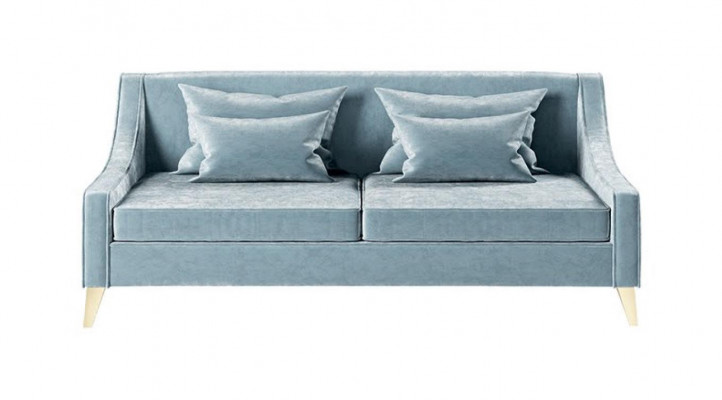 Dräisëtzer Stoff Canapé 3 Sëtz Canapéen Wunnzëmmer Polyester Modern Luxus Blo