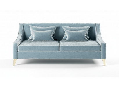 Dräisëtzer Stoff Canapé 3 Sëtz Canapéen Wunnzëmmer Polyester Modern Luxus Blo