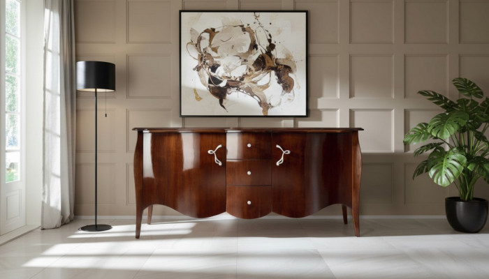 Héichwäerteg Kommode Sideboard Luxus Schaf Schief Wunnzëmmer Holz Brong Nei
