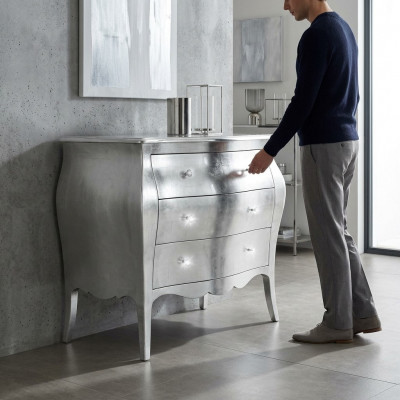 Kommoden Schiefen Kommoden Holz Luxus Miwwelen Schlofkummer Klassesch Sëlwer Design