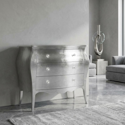 Kommoden Schiefen Kommoden Holz Luxus Miwwelen Schlofkummer Klassesch Sëlwer Design